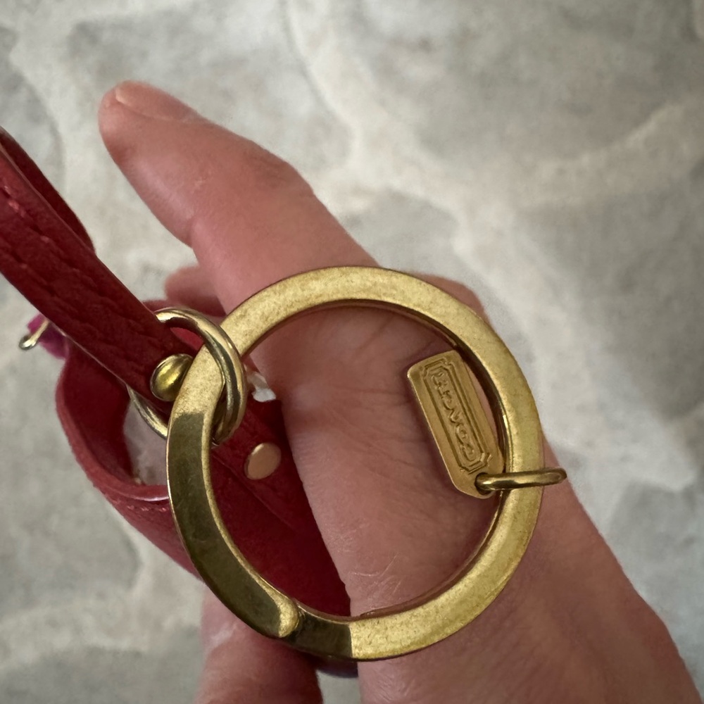 Coach Red and Purple Mini Bag Keychain NWOT - Picture 3 of 5
